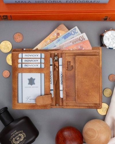 duży portfel męski z nubukowej skóry naturalnej na Arena.pl