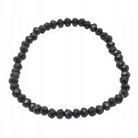 Bransoletka z drobnych fasetowanych koralików w kolorze czarnym