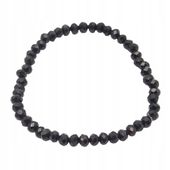 Bransoletka z drobnych fasetowanych koralików w kolorze czarnym