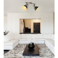 Industrialna LAMPA sufitowa WIHO 54018-2S Globo metalowa OPRAWA regulowane reflektorki czarne drewno