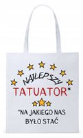 Torba Biała Eco Shopper Dla Tatuażysty Prezent Z Nadrukiem Ze Zdjęciem