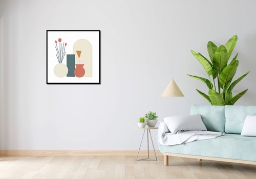 Plakat 70x70cm Kremowe Wazony na Arena.pl