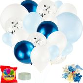 DUŻA GIRLANDA BALONOWA BALONY NIEBIESKIE KONFETTI