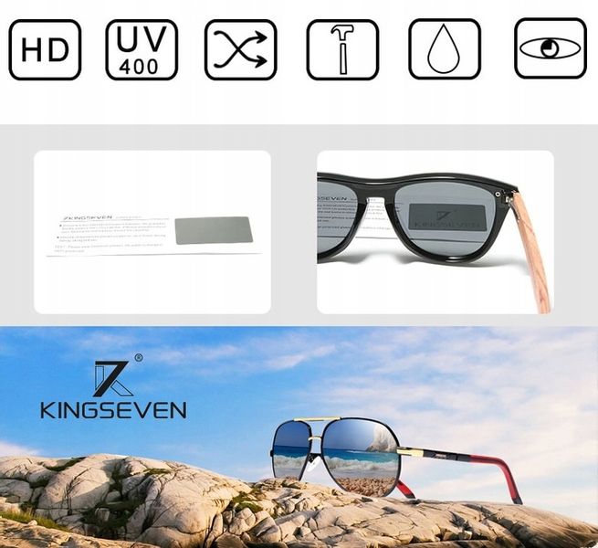 Okulary przeciwsłoneczne KINGSEVEN AVIATOR PILOTKI zdjęcie 15