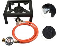 8kW GAZOWY Palnik Żeliwny Kuchenka gazowa Zestaw Reduktor Wąż 25x25cm