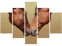 70 100CM OBRAZ 5 ELEM KONIE DRUK PŁÓTNO