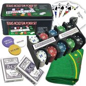 Zestaw do gry w pokera w metalowym opakowaniu Texas Hold'em
