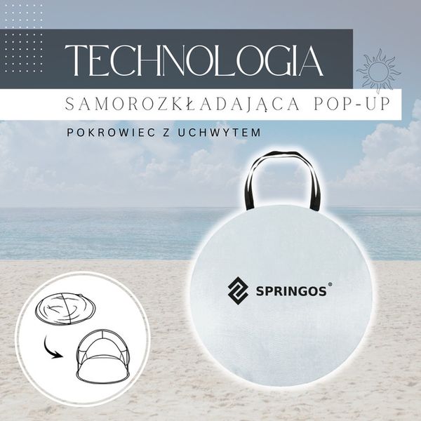 Namiot plażowy samorozkładający Pop-up biało pomarańczowy zdjęcie 4