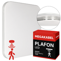 Lampa plafon LED 36W kwadrat zimna + CZUJNIK RUCHU PIR CX-33 MEGAKABEL