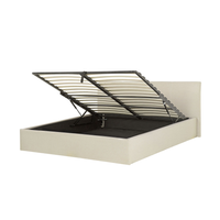 Łóżko z pojemnikiem tapicerowane 160 x 200 cm beżowe ORBEY