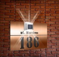 miedziana TABLICZKA ADRESOWA aluminiowa oświetlona numer domu dibond 40x30
