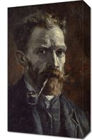 Obraz 30x50cm  Self-Portrait with Pipe, Van Gogh Vintage