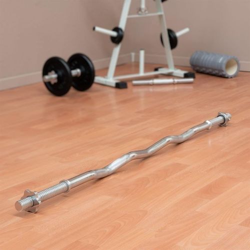 MAXXIVA Zakrzywiony dwuręczny gryf EZ, 130 cm, srebrny na Arena.pl