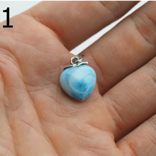 Zawieszka - larimar serce w srebrze rodowanym 1 na Arena.pl