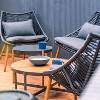 ZESTAW MEBLI OGRODOWYCH HOLAND CS Z 2 STOLIKAMI KAWOWYMI