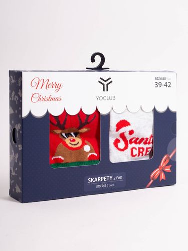 Skarpety świąteczne bawełniane w pudełku renifer 2PAK 43-46 YOCLUB na Arena.pl
