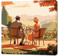 Obraz 100x100cm Retro Randka