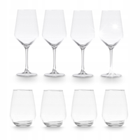 ZESTAW SZKLANEK I KIELISZKÓW 8 SZT SZKŁO TRANSPARENTNE 480 ML 620 ML