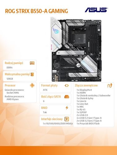 Plyta glówna ASUS ROG STRIX B550-A GAMING na Arena.pl
