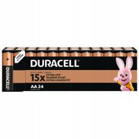 24x BATERIE ALKALICZNE AA R6 ORYGINALNE DURACELL