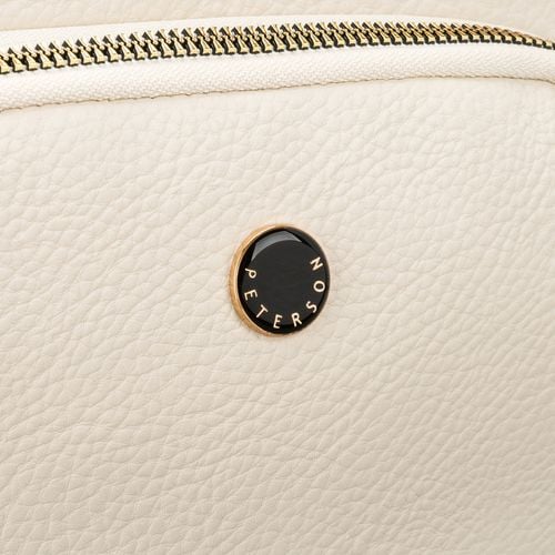 jasnobeżowa nerka damska ze skóry ekologicznej zamykana suwakiem - peterson na Arena.pl