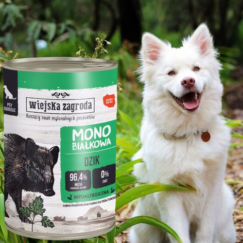 mokra karma dla psa dzik 400g monobiałkowa wiejska zagroda hipoalergiczna na Arena.pl