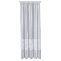 Firana na taśmie zdobiona aplikacją LORI 140X270 biała