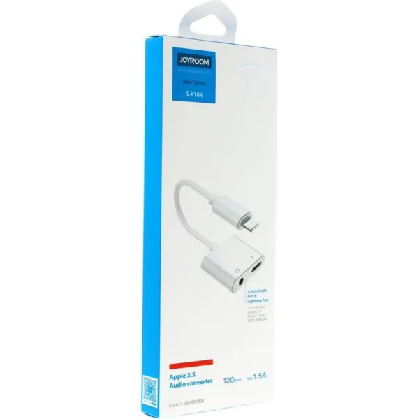 adapter joyroom s-y104 słuchawkowy lightning - lightning / mini jack zdjęcie 5