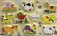Drewniana układanka Zwierzęta z farmy dla maluchów