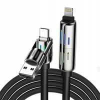 Blitzwolf BW-HDC6 Kabel 4w1 USB-C USB-A do USB-C Lightning LED 1.2m 240W