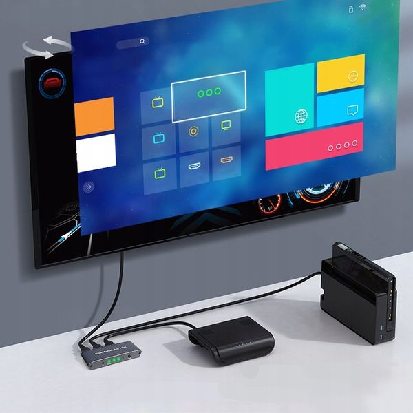 ROZDZIELACZ PRZEŁĄCZNIK SWITCH 3x HDMI 4K FULL HD zdjęcie 9