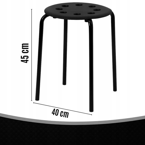 Taboret MEMFLOW czarny 45 cm zdjęcie 4
