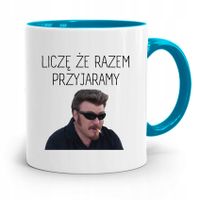 Kubek Błękitny Chłopaka Liczę Ze Razem Przyjaramy Z Nadrukiem Ze Zdjęciem