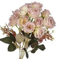 Róża róże bukiet sztuczne kwiaty jak żywe 33cm 5 gałązek