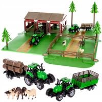Farma Zagroda Zwierzątka Zwierzęta Traktor Przyczepa Figurki Krowa Koń 102