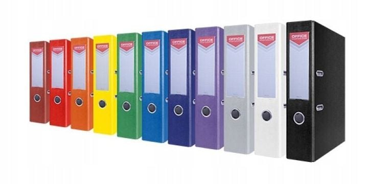 SEGREGATOR A4/75mm OFFICE PRODUCTS Z DŹWIGNIĄ PP BIAŁY 5 SZTUK zdjęcie 5