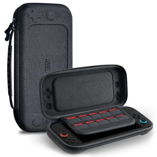 etui tech-protect hardpouch na nintendo switch 2 - szare zdjęcie 1