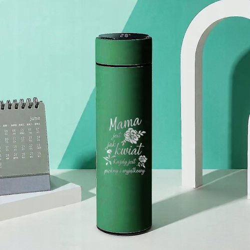 KUBEK TERMICZNY Zielony LED Na Prezent Dla Mamy Taty NAJLEPSZA MAMA Wzory na Arena.pl