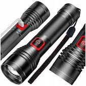 LATARKA TAKTYCZNA LED XHP99 NA ROWER + AKUMULATOR 18650 + KABEL USB-C