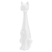 Figurka Kot 10x33cm Dekoracja Biały Ceramika