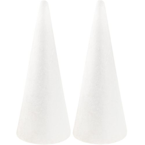 STOŻEK styropianowy STOŻKI STYROPIANOWE 25CM CHOINKA DUŻE Do OZDABIANIA 2szt na Arena.pl