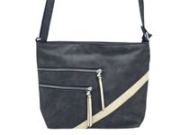 Paola Bags - torebka worek kieszonki na zamek czarno-beżowy 5578-124