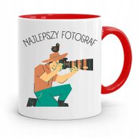 Kubek Czerwony Fotografa Najlepszy Fotograf Z Nadrukiem Ze Zdjęciem