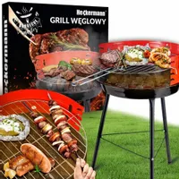 GRILL OKRĄGŁY WĘGLOWY OGRODOWY TURYSTYCZNY BBQ WYJMOWANY RUSZT SKŁADANY