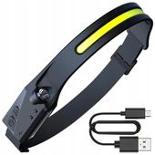 latarka czołowa led z czujnikiem ruchu ipx4 usb-c 1200 mah - czarna