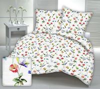 Pościel z kory 160x200 kwiecista akwarela na białym tle