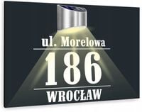 antracyt TABLICZKA podświetlana ADRESOWA numer domu nierdzewna 40x30 cm
