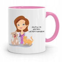 Kubek Różowy Weterynarza Zaufaj Mi! Prezent Z Nadrukiem Ze Zdjęciem