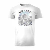 Koszulka motocyklowa z motocyklem na motor BMW GS R 1300 męska biała REGULAR M