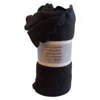 koc polarowy 130x170 narzuta miękki czarny